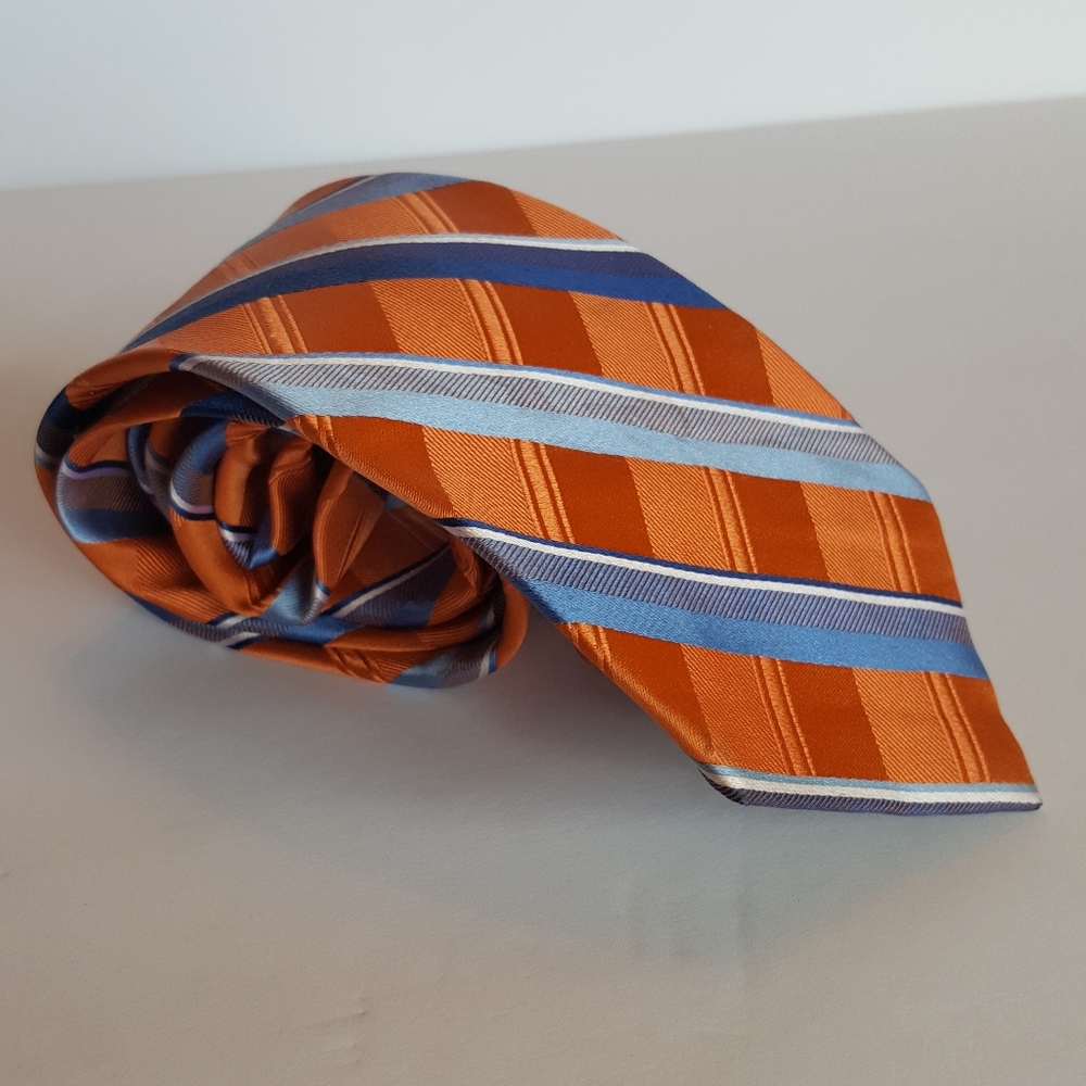 Michael Kors orange and blue neck tie